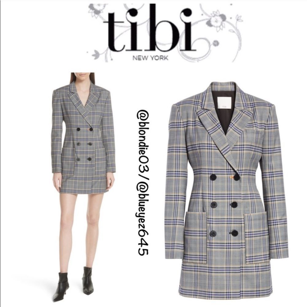 Tibi Lucas suiting double breasted blazer dress 6